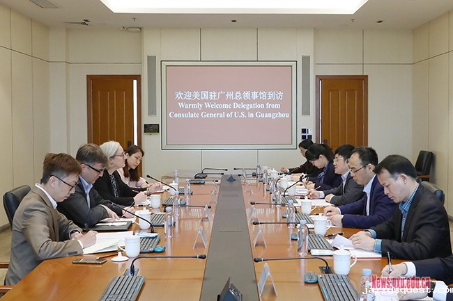 美国驻广州总领事馆总领事耿欣一行到访我校 美国驻广州总领事馆总领事耿欣一行到访我校